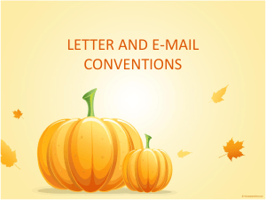 LETTER AND E-MAIL CONVENTIONS