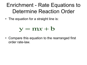 Enrichment - Rate Equations to Determine Reaction Order