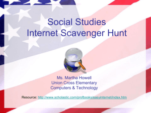 Social Studies Internet Scavenger Hunt