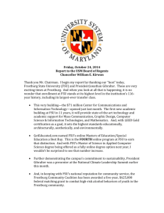 Friday, October 24, 2014 Report to the USM Board of Regents