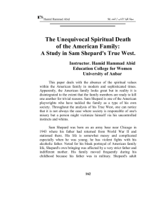 A Study in Sam Shepard's True West. Instructor. Hamid Hammad