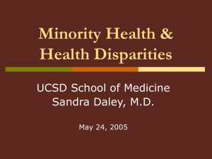 Minority Health & Health Disparities 5/24/05