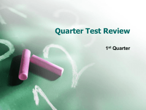 Quarter Test Review