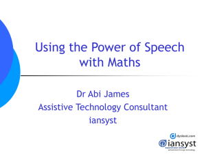 Using the Power of Speech with Maths (Workshop presentation)
