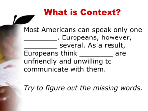 PowerPoint about Vocabulary in Context techniques