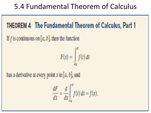 5.4 Fundamental Theorem of Calculus