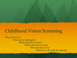 Childhood Vision Screening - E