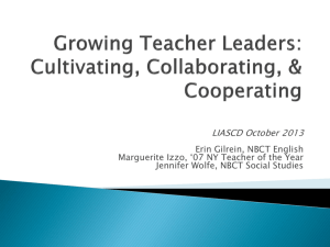 Growing Teacher Leaders LIASCD October 2013