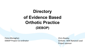 Directory of Evidence Based Orthotic Practice