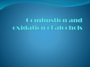 Combustion and oxidation of alcohols