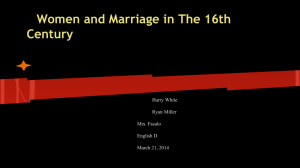 Women and Marriage in The 16th Century