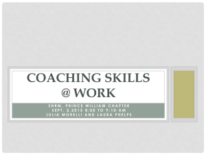 coaching skills @ work - Prince William SHRM Inc.