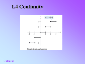 Topic 5 - Continuity