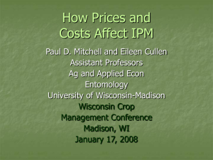 How Prices and Costs Affect IPM - Agricultural & Applied Economics