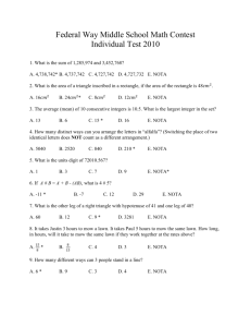 Test & Answers - National Assessment & Testing