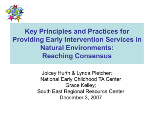 Key Principles & Practices for Providing Early Intervention Services