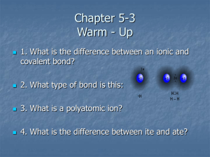 Chapter 5-3 Compound Names and Formulas