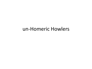 un-Homeric Howlers - Comparative Arts and Letters