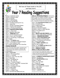 Year 7 Reading List - Glossopdale Community College