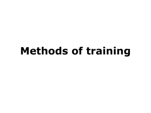 Methods of training