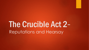 The Crucible Act 2- Reputations and Hearsay