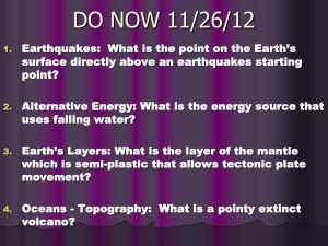 Earthquakes Key Questions