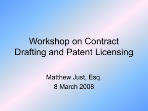 Workshop on Contract Drafting and Patent Licensing
