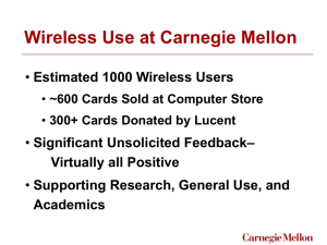 Wireless Use at Carnegie Mellon
