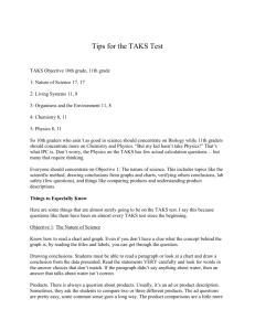 Tips for the TAKS Test TAKS Objective 10th grade, 11th grade 1