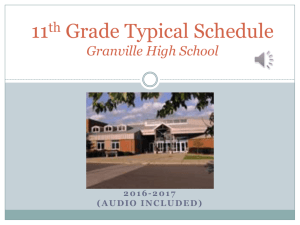 A Typical Schedule for 11th Grade Students