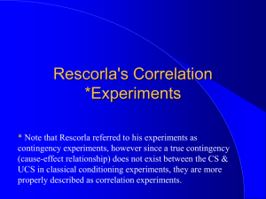 Rescorla's correlation experiments