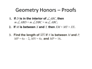 Geometry Honors * Proofs