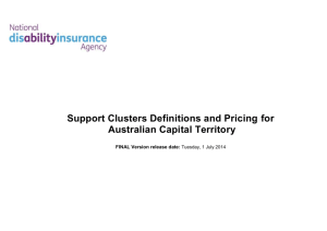 Support Clusters Definitions and Pricing for ACT