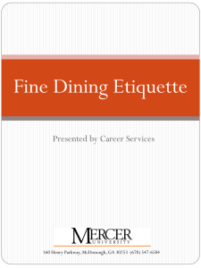 Fine Dining Etiquette