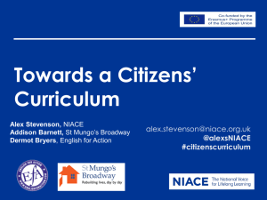 Presentation on Citizens' Curriculum pilots for basic skills for