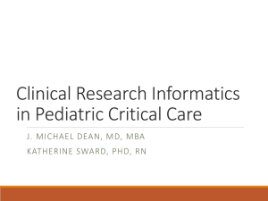 Clinical Research Informatics in Pediatric Critical Care