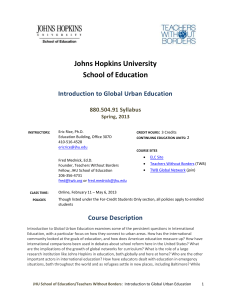 Course Description and Syllabus - Visiting Fellowship