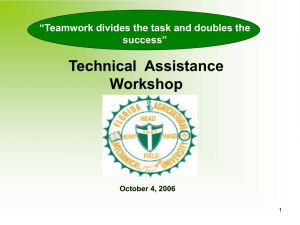 Technical Assistance Workshop October 4, 2006