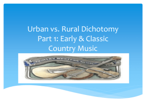 Urban vs. Rural Dichotomy Part 1: Country Music