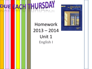 Homework 2013 * 2014 Unit 1