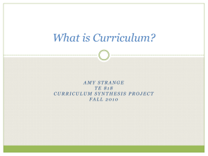 The Curriculum - Amy Strange's