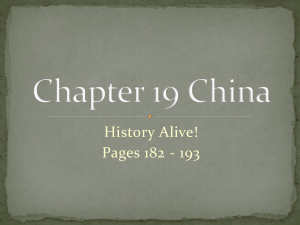Chapter 19 China - Mr. Corell's Sixth Grade Class