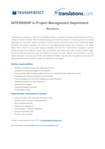 INTERNSHIP in Project Management Department