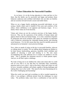 Values Education for Successful Families