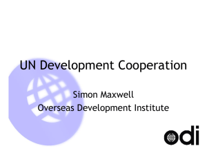 UN development cooperation - Overseas Development Institute