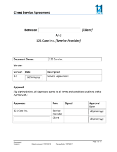 Service Agreement Client Form