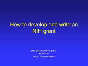 How to develop and write an NIH grant