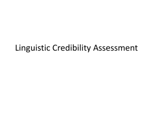 Linguistic Credibility Assessment - U