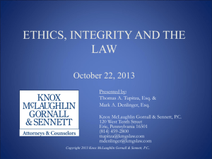 Ethics, Integrity, and the Law