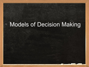 Models for Desicion Making